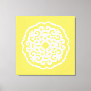 Impressão Em Tela Pale Yellow Asian Moods Mandalla