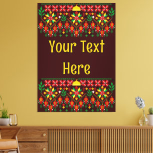 Impressão Em Tela Palestina Tatreez Embroderia Tradicional
