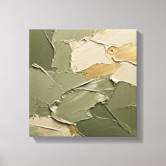 Impressão Em Tela Paleta Moderna Neutra de Verde Salvia e Ocre Suave