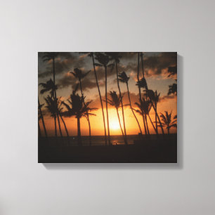 Impressão Em Tela Palmeiras ao pôr do sol