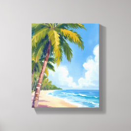 Impressão Em Tela Palmeiras de Praia Maui Pintura do Havaí