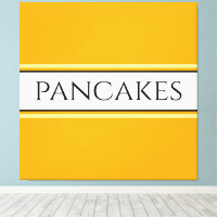 PANCAKES Texto Brilhante Ouro Amarelo Bandas Branc