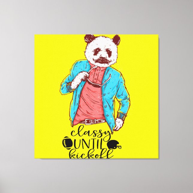 Impressão Em Tela Panda Bear Sofisticado Até o Começo do Jogo Futebo (Frente)