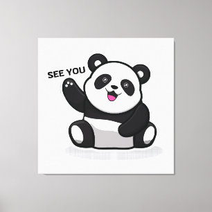 Impressão Em Tela panda bonitinho