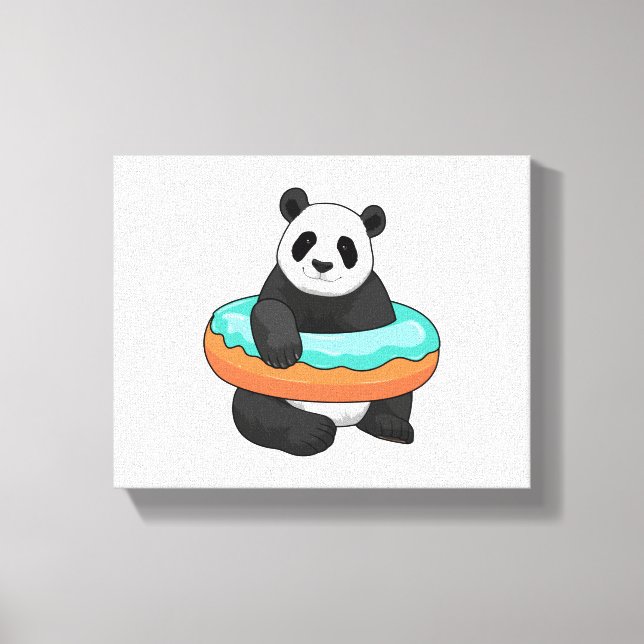 Impressão Em Tela Panda com Rosquinha (Frente)