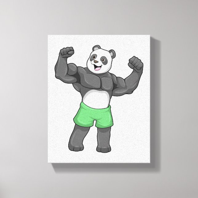 Impressão Em Tela Panda como construtor de bases em Bodybuilding (Frente)