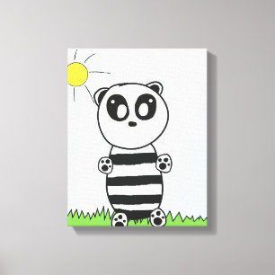 Impressão Em Tela Panda Crianças