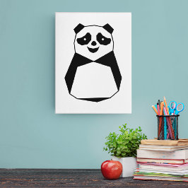 Impressão Em Tela Panda Geométrica