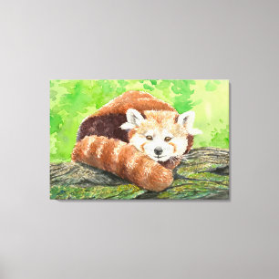 Impressão Em Tela Panda vermelha