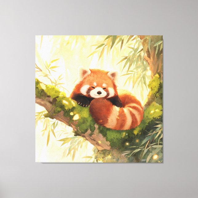 Impressão Em Tela Panda Vermelho (Frente)