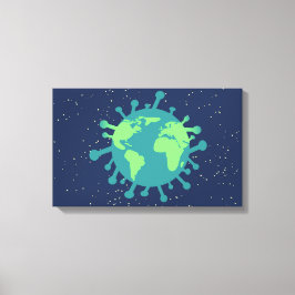Impressão Em Tela Pandemia Global (Partícula Vírus) (Infecção Viral)