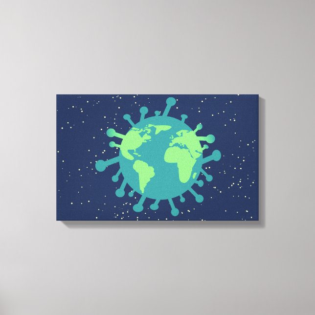 Impressão Em Tela Pandemia Global (Partícula Vírus) (Infecção Viral) (Frente)