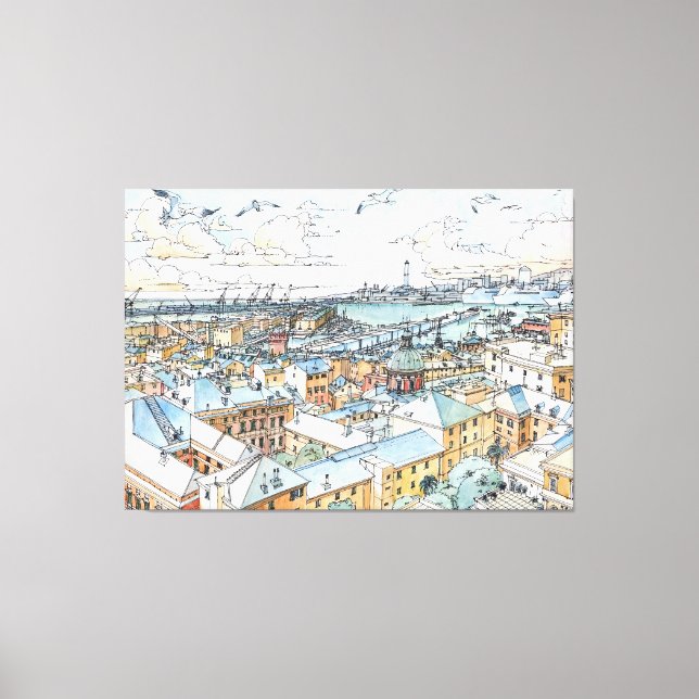 Impressão Em Tela Panorâmica de Génova (Frente)