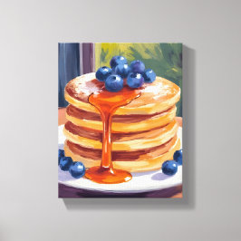 Impressão Em Tela Panquecas de Mirtilo | Pintura a óleo