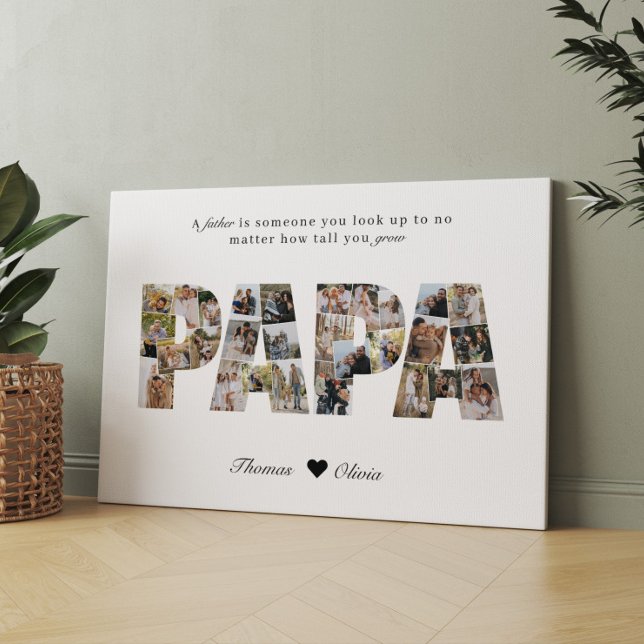 Impressão Em Tela Papa 28 Colagem de Fotos Keepsasasaem para Pai ou  (Criador carregado)