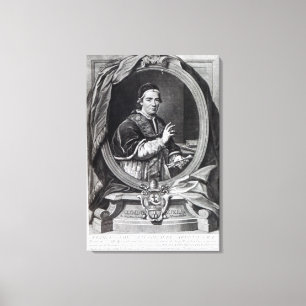 Impressão Em Tela Papa Clemente XIV, gravado por Domencio Cunego