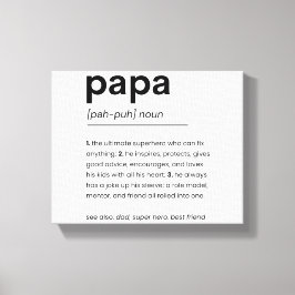 Impressão Em Tela Papa Definition Poster, presente para Pai, Dia de