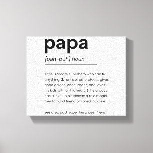 Impressão Em Tela Papa Definition Poster, presente para Pai, Dia de