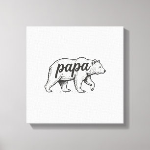 Impressão Em Tela Papa Urso Desenho Vetorial de Gravura Vintage_1