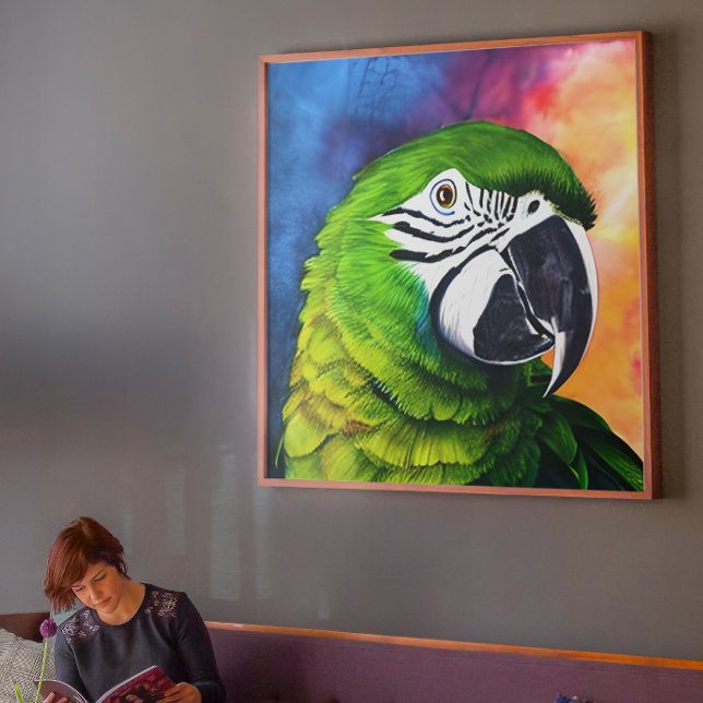 Impressão Em Tela Papagaio Verde Gerado por AI-Cute (Criador carregado)