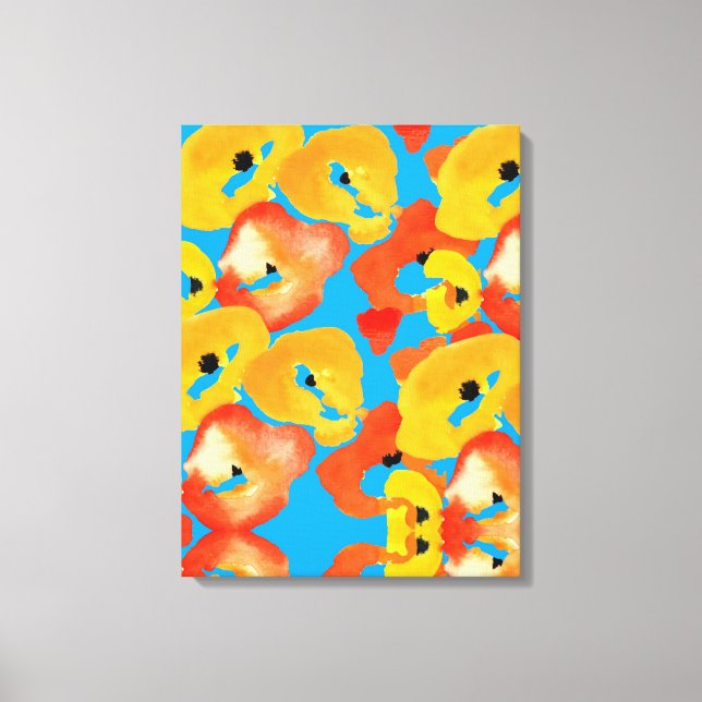 Impressão Em Tela Papagaios vermelhos e laranja arte floral (Frente)