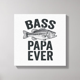 Impressão Em Tela Papai de Bass Eterno Design de Camisa de Pesca Vin