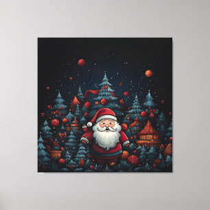 Impressão Em Tela Papai Noel