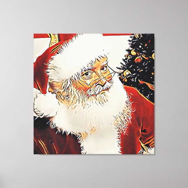 Impressão Em Tela Papai Noel - (Frente)