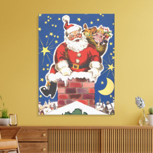 Impressão Em Tela Papai Noel Antigo, Era a Noite Antes do Natal