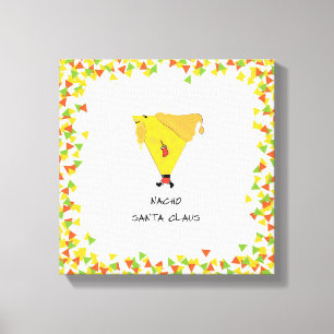 Impressão Em Tela Papai noel do Nacho com microplaquetas