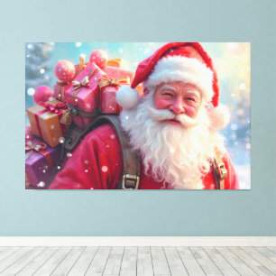 Impressão Em Tela Papai Noel e Presentes