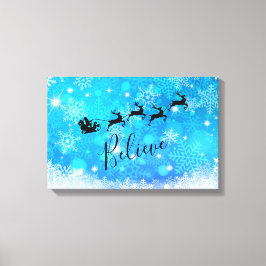 Impressão Em Tela Papai Noel e sua Rebelde Voadora - Acredite