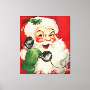 Impressão Em Tela Papai noel no telefone