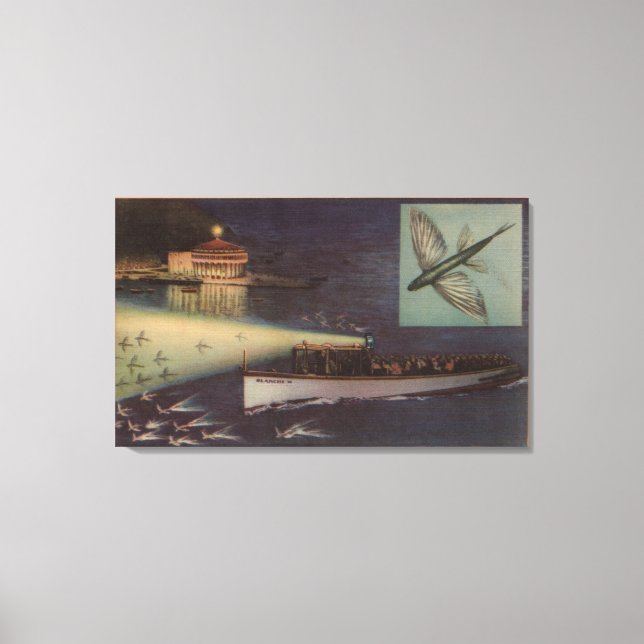 Impressão Em Tela Papais noeis Catalina Island, CA Casino, Peixes Vo (Frente)