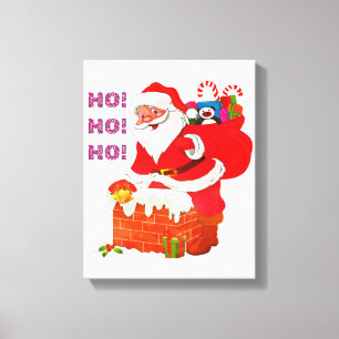Impressão Em Tela PAPAIS NOEIS COM PRESENTES DE NATAL, HO! Hei! Hei!