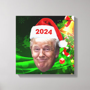 Impressão Em Tela Papais noeis Engraçados Trump 2024 Presente de Tr