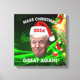 Impressão Em Tela Papais noeis Engraçados Trump 2024 Tornem Excelen