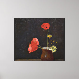 Impressão Em Tela Papas, pintura floral de Odilon Redon