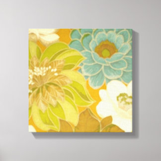 Impressão Em Tela Papel de Carteira Floral Vintage, Turquoise Verde 