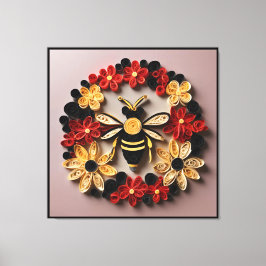 Impressão Em Tela Papercraft Quilling Bee and Floral Design