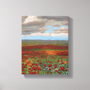 Impressão Em Tela Papoilas da montanha - Giclee envolvido