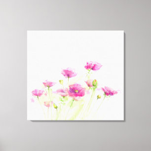 Impressão Em Tela Papoilas pintadas 3 da aguarela
