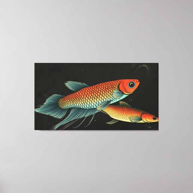 Impressão Em Tela Par de Betta selvagem (Frente)
