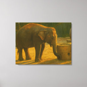 Impressão Em Tela Par de elefante na configuração de santuário