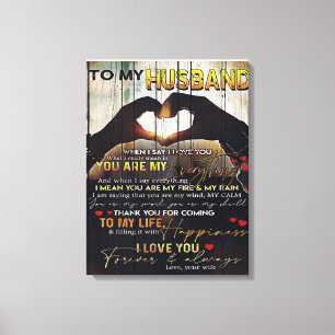 Impressão Em Tela Para o meu marido presente   Carta Marido Adoráve
