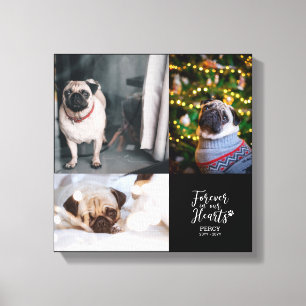 Impressão Em Tela Para Sempre em Nossos Corações   Colagem de Fotos 