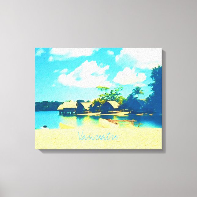 Impressão Em Tela Paraíso da ilha tropical Vanuatu viagem (Frente)