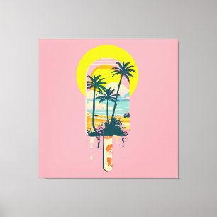 Impressão Em Tela Paraíso dos Sweets Sunset de Verão Tropical