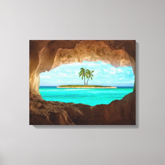Impressão Em Tela Paraíso no Caribe (Frente)