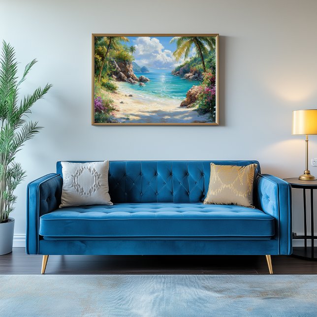 Impressão Em Tela Paraíso Tropical: Uma Fuga Secuta De Praia (Beach Cover)
